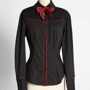 ModCloth Tie Up In The Know blouse